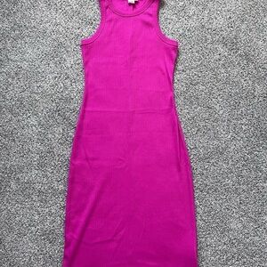 Gap Women’s Dark Pink Soft Knit Ribbed Dress Sleeveless Dress In Size XS